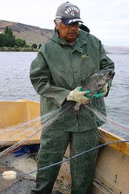 Tony Washines fishing on Columbia River